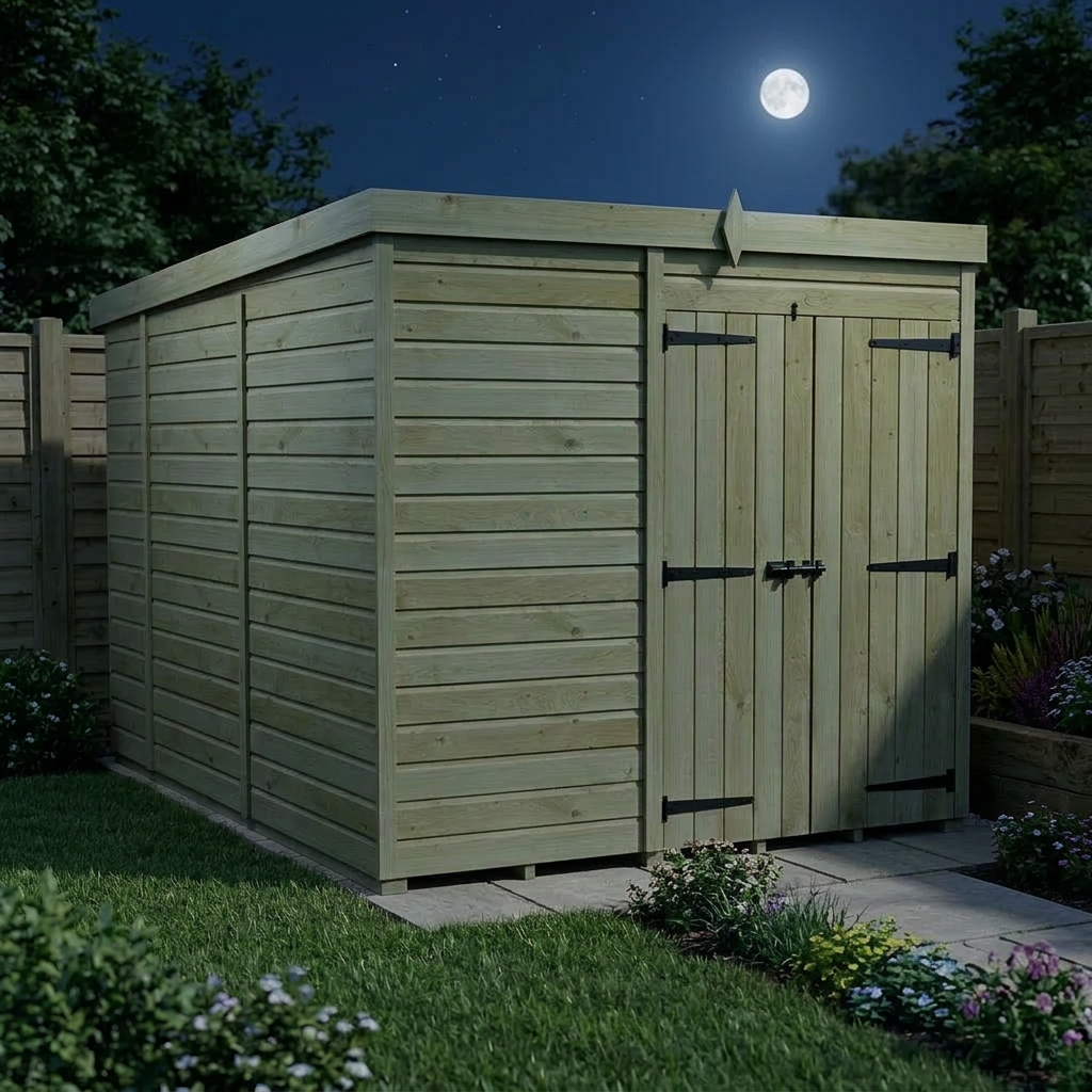 7 x 10 Pent Shed (Double Door, No Windows) - view 4