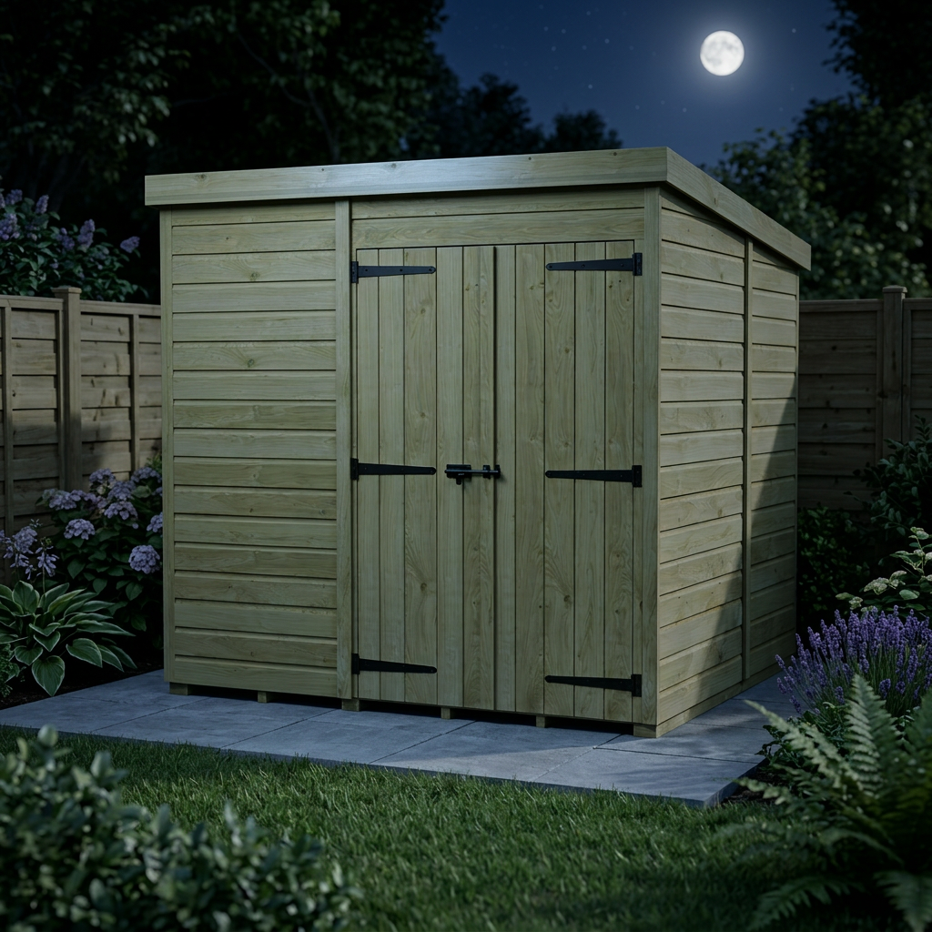 8 x 10 Pent Shed (Double Door, No Windows) - view 4