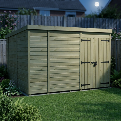 10 x 10 Pent Shed (Double Door, No Windows) - view 4