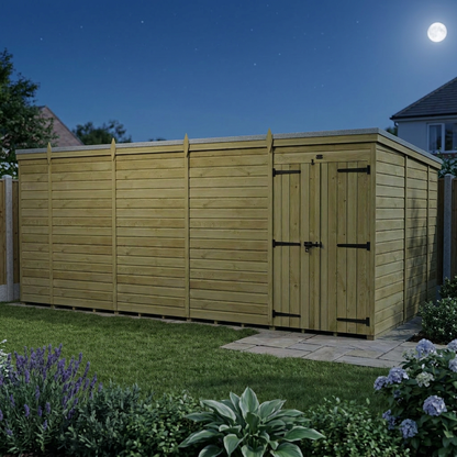 18 x 10 Pent Shed (Double Door, No Windows) - view 4