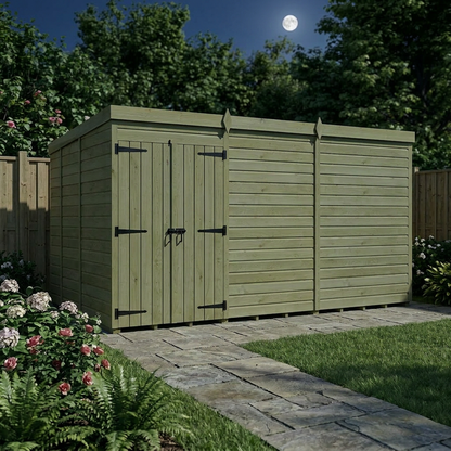 16 x 9 Pent Shed (Double Door, No Windows) - view 4