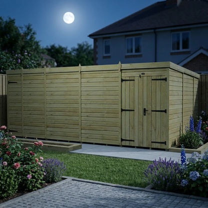 17 x 10 Pent Shed (Double Door, No Windows) - view 4