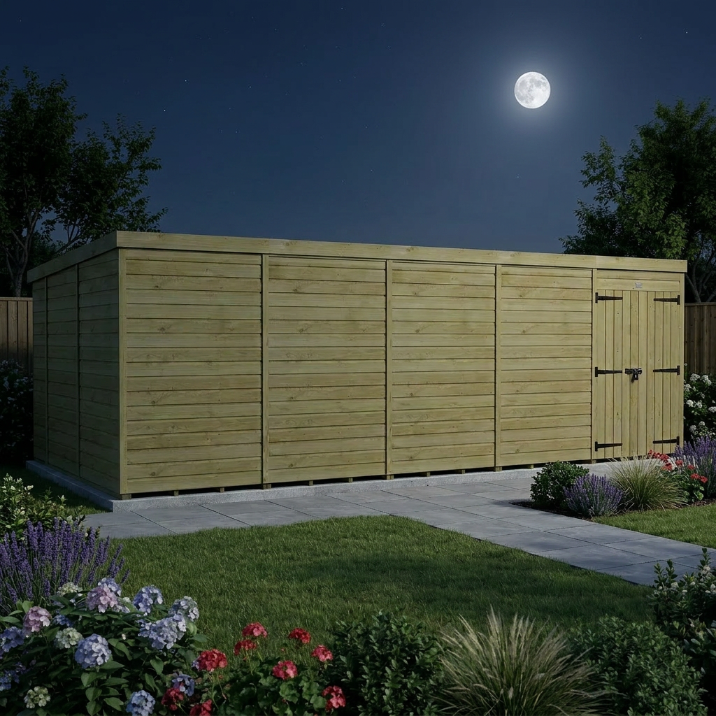 20 x 10 Pent Shed (Double Door, No Windows) - view 4