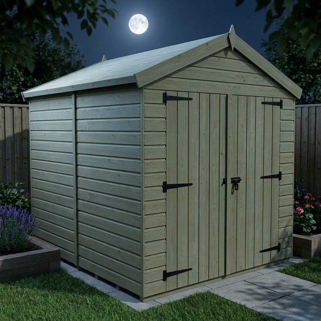 8 x 8 Apex Shed (Double Door, No Windows) - view 6