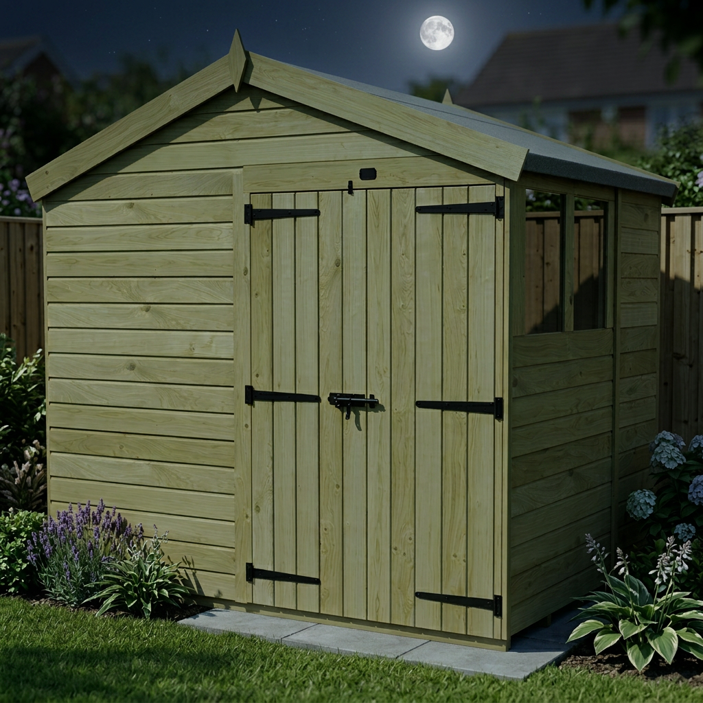 6 x 8 Apex Shed (Double Door, With Windows) - view 5