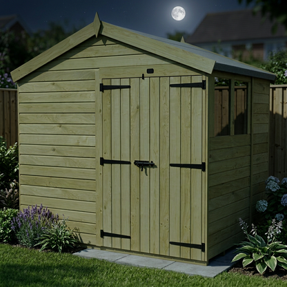 6 x 8 Apex Shed (Double Door, With Windows) - view 5