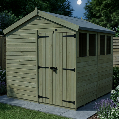 8 x 8 Apex Shed (Double Door, With Windows) - view 5