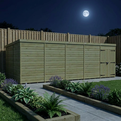 20 x 9 Pent Shed (Double Door, No Windows) - view 4