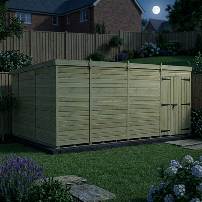 15 x 10 Pent Shed (Double Door, No Windows) - view 5