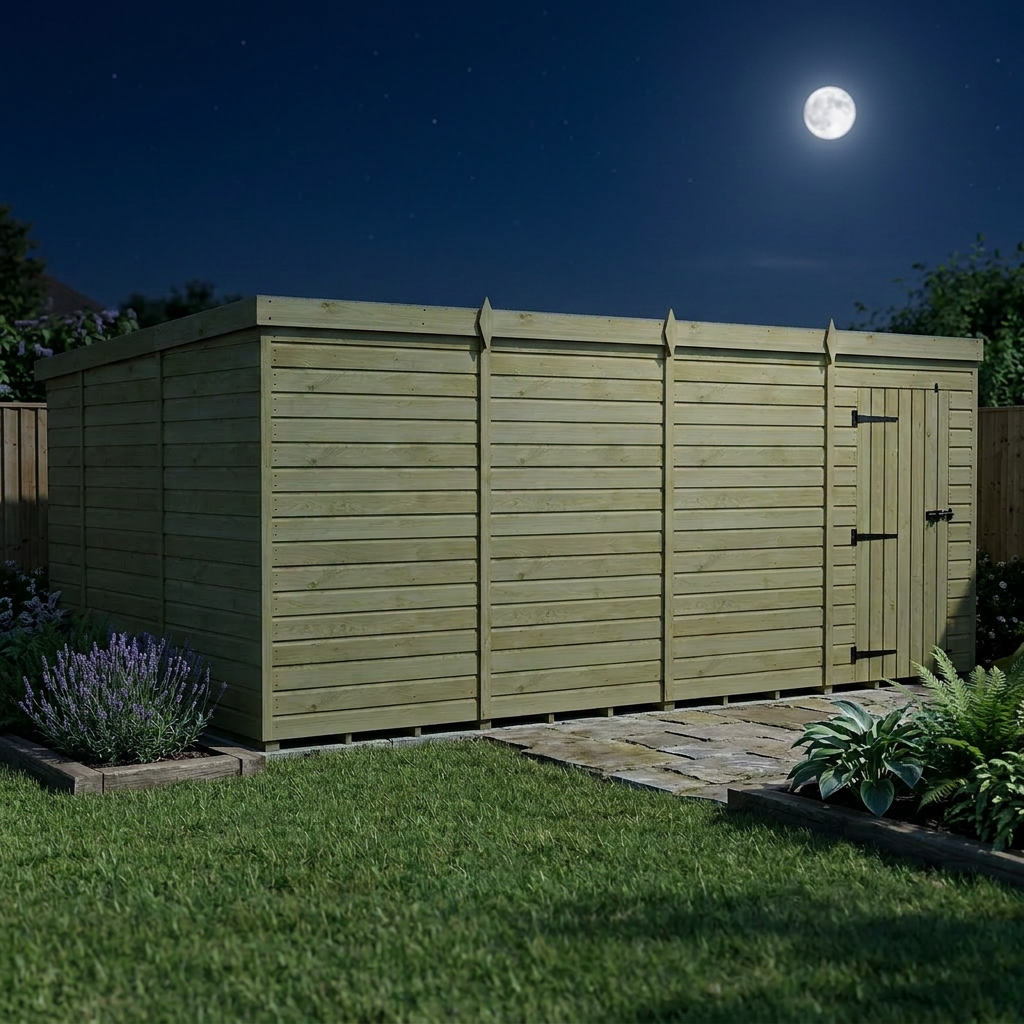 16 x 10 Pent Shed (Single Door, No Windows) - view 4