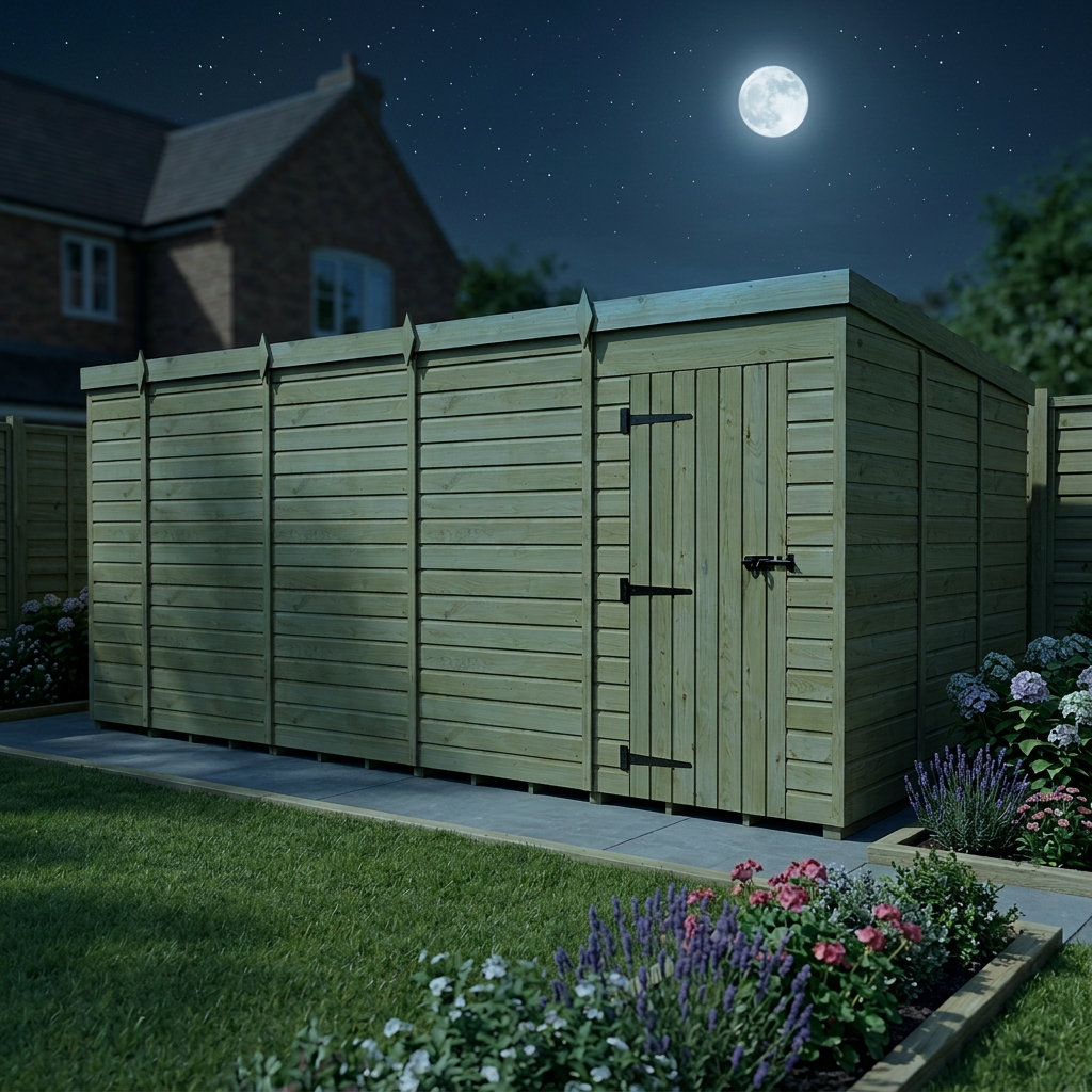 18 x 10 Pent Shed (Single Door, No Windows) - view 4
