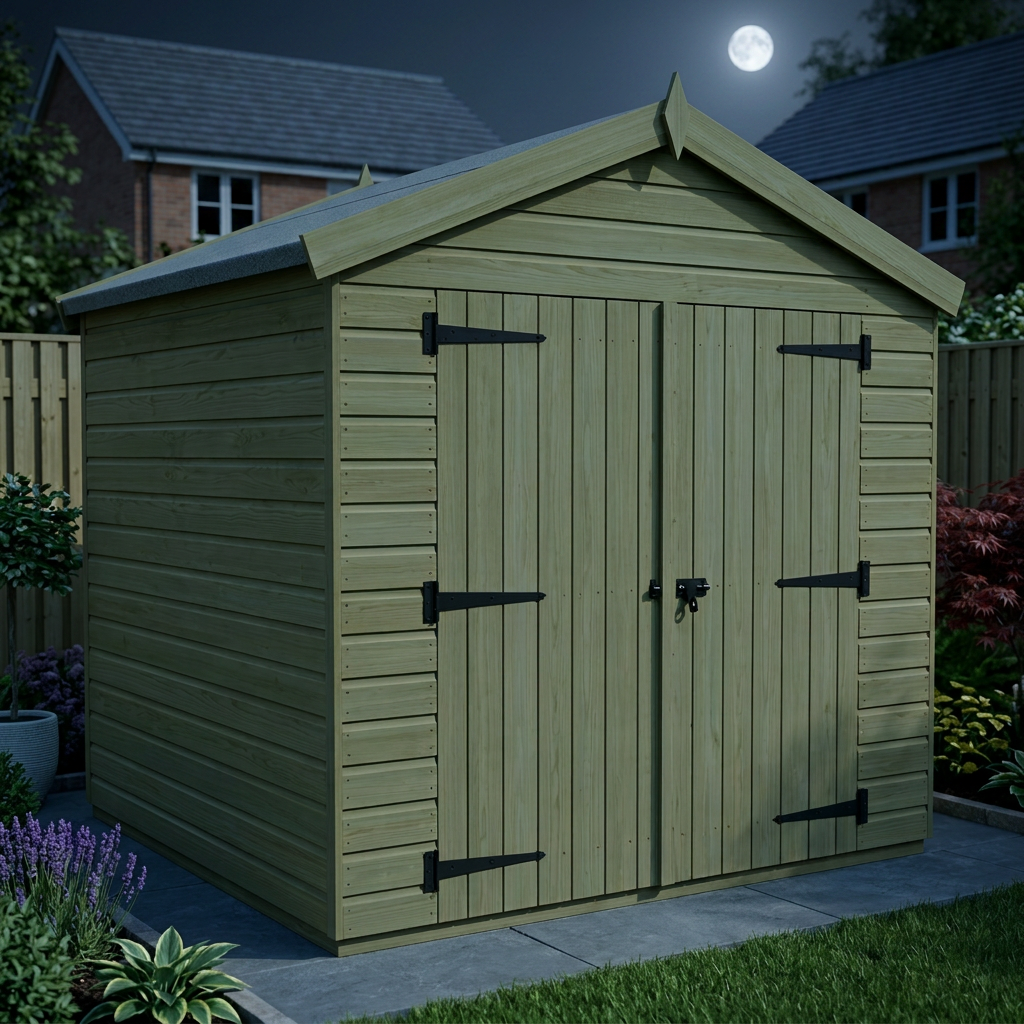 8 x 4 Apex Shed (Double Door, No Windows) - view 5