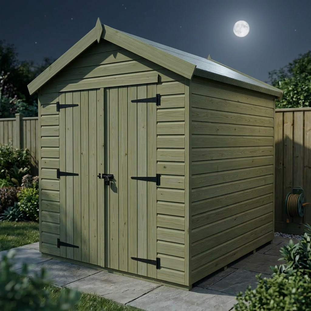 6 x 7 Apex Shed (Double Door, No Windows) - view 4