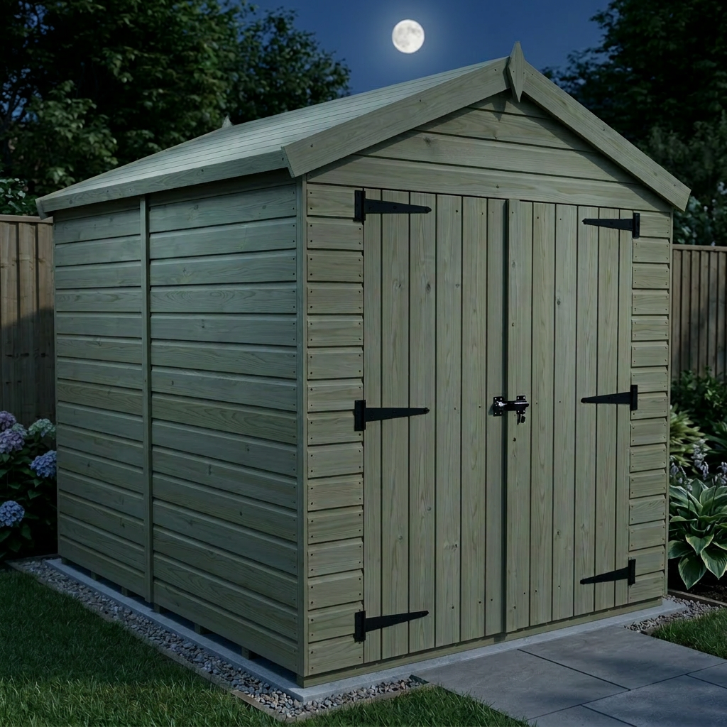 8 x 5 Apex Shed (Double Door, No Windows) - view 6