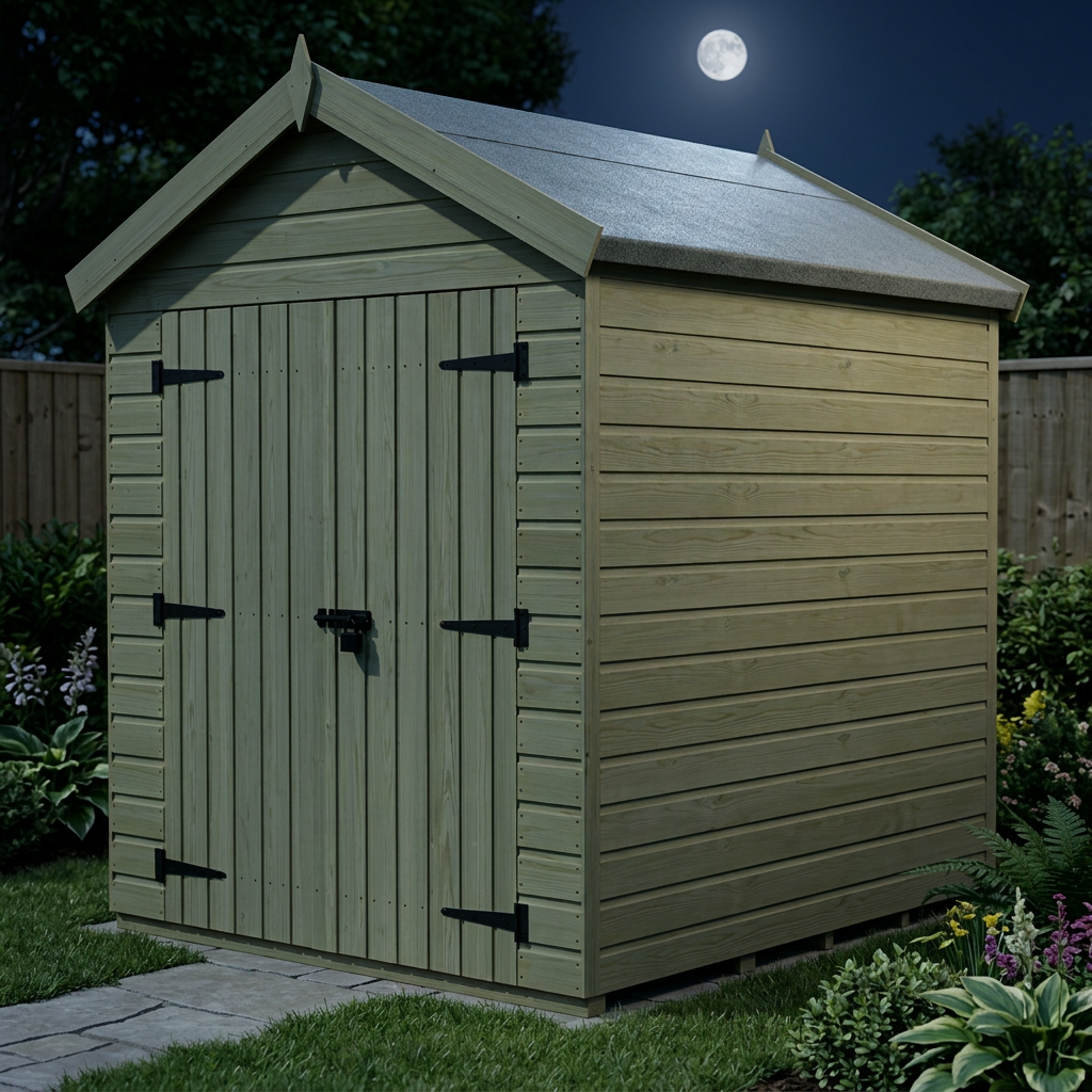 6 x 5 Apex Shed (Double Door, No Windows) - view 2