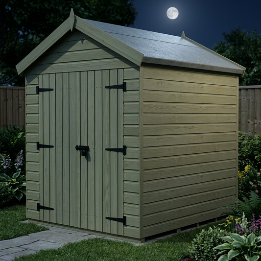 6 x 5 Apex Shed (Double Door, No Windows) - view 2