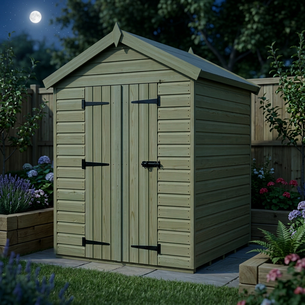 6 x 6 Apex Shed (Double Door, No Windows) - view 4