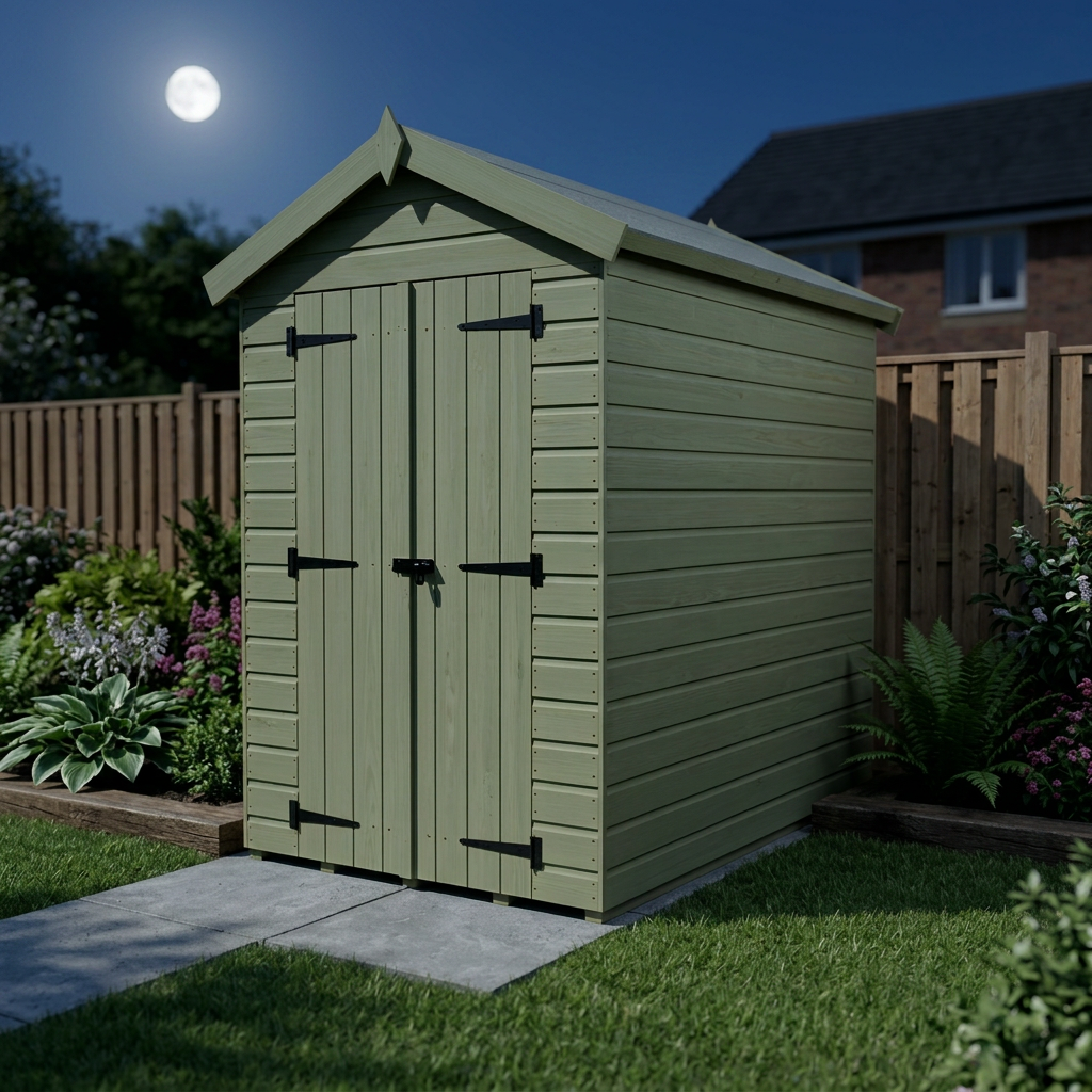 4 x 7 Apex Shed (Double Door, No Windows) - view 4