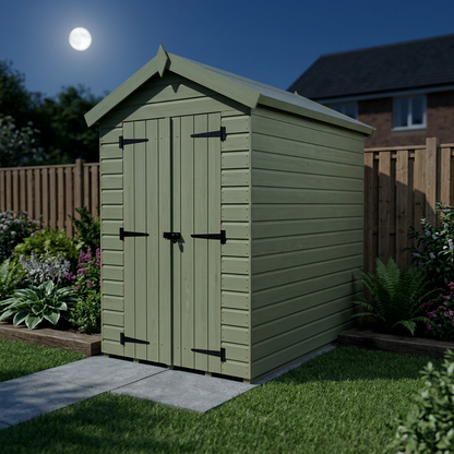 4 x 7 Apex Shed (Double Door, No Windows) - view 4