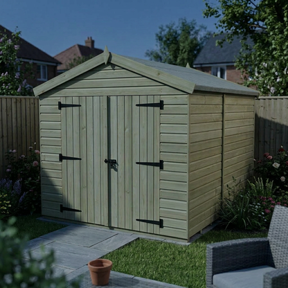 8 x 9 Apex Shed (Double Door, No Windows) - view 5