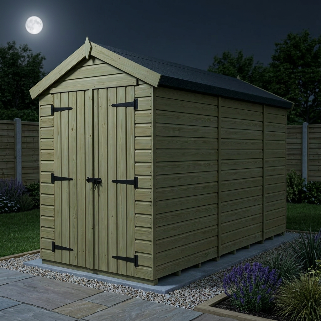 4 x 11 Apex Shed (Double Door, No Windows) - view 5