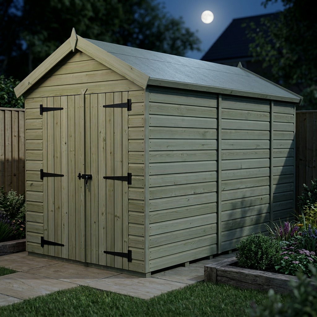 6 x 11 Apex Shed (Double Door, No Windows) - view 4