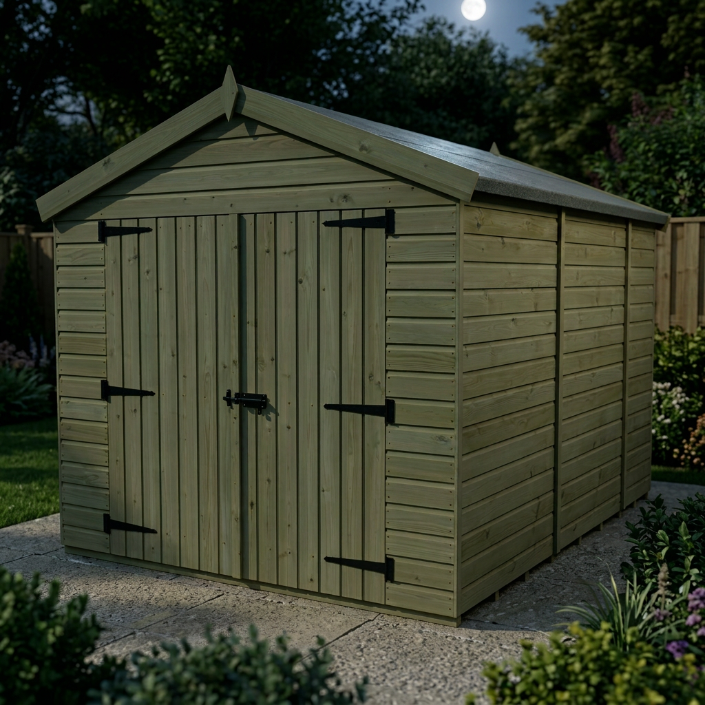 8 x 11 Apex Shed (Double Door, No Windows) - view 5