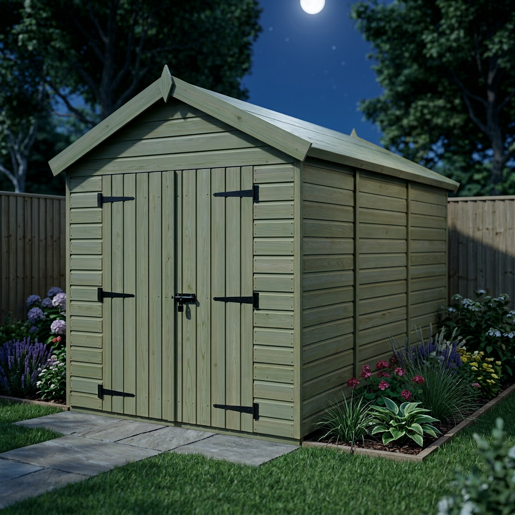 6 x 12 Apex Shed (Double Door, No Windows) - view 3