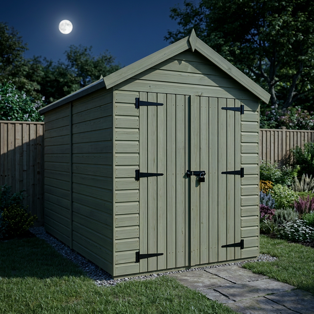7 x 11 Apex Shed (Double Door, No Windows) - view 3