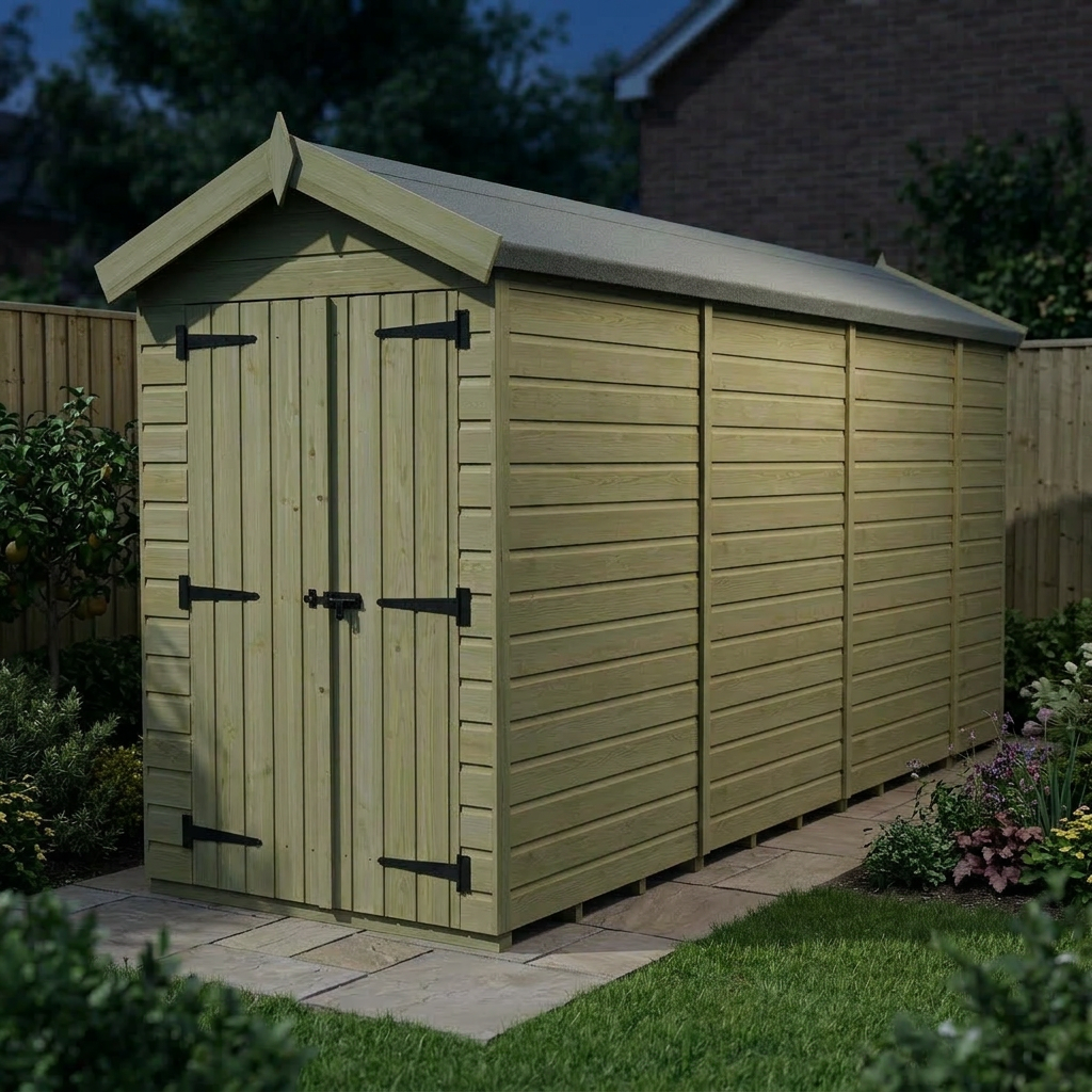 4 x 13 Apex Shed (Double Door, No Windows) - view 5