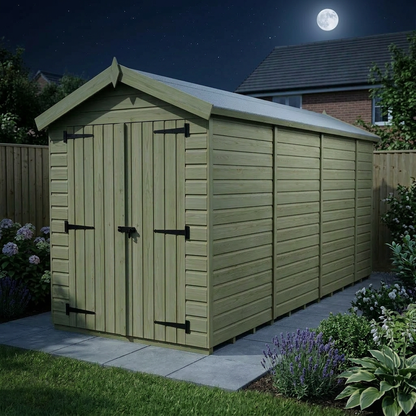 4 x 14 Apex Shed (Double Door, No Windows) - view 5