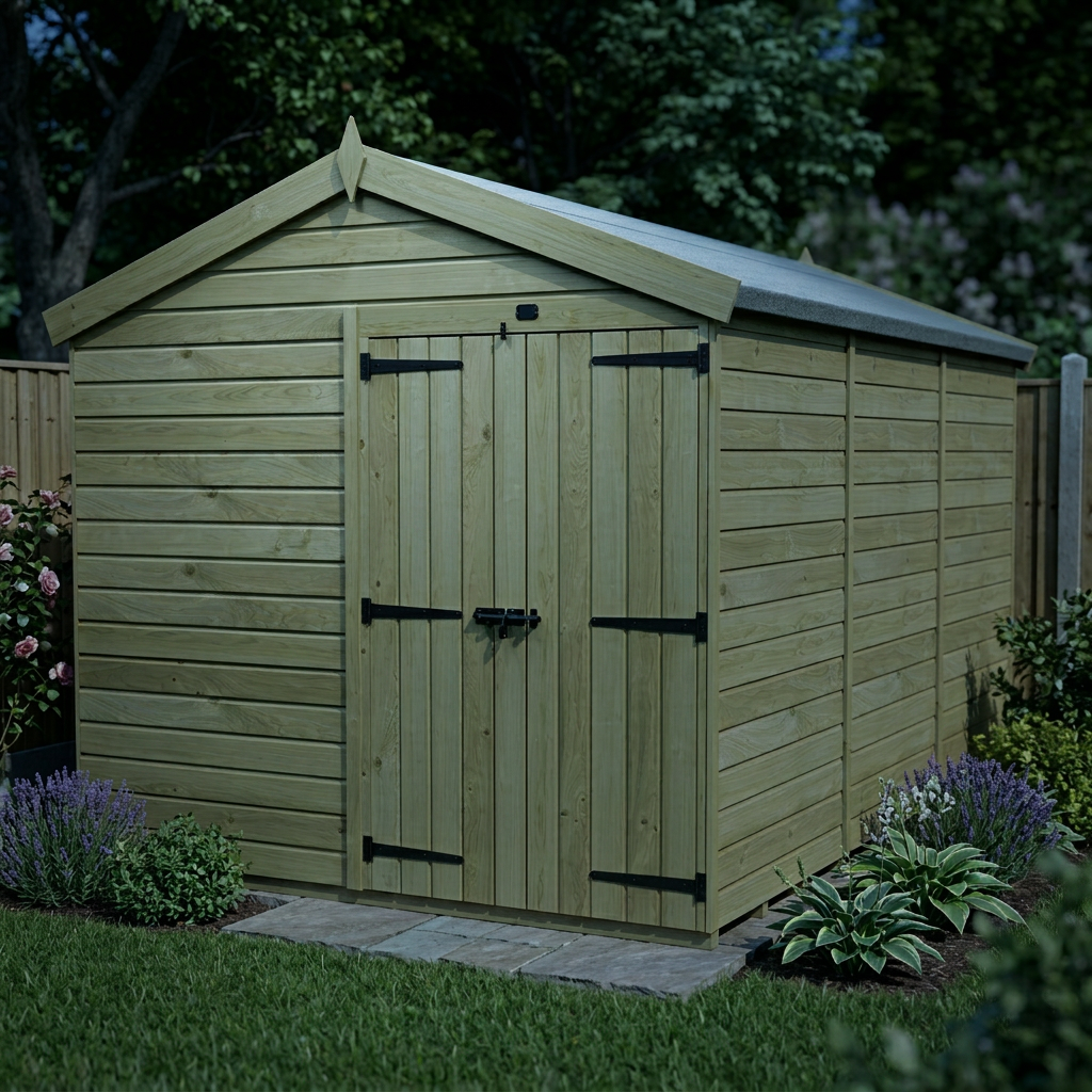 8 x 13 Apex Shed (Double Door, No Windows) - view 6
