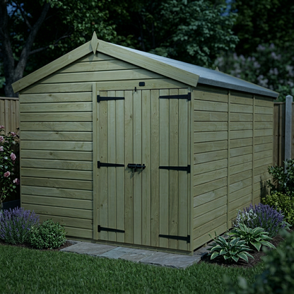 8 x 13 Apex Shed (Double Door, No Windows) - view 6