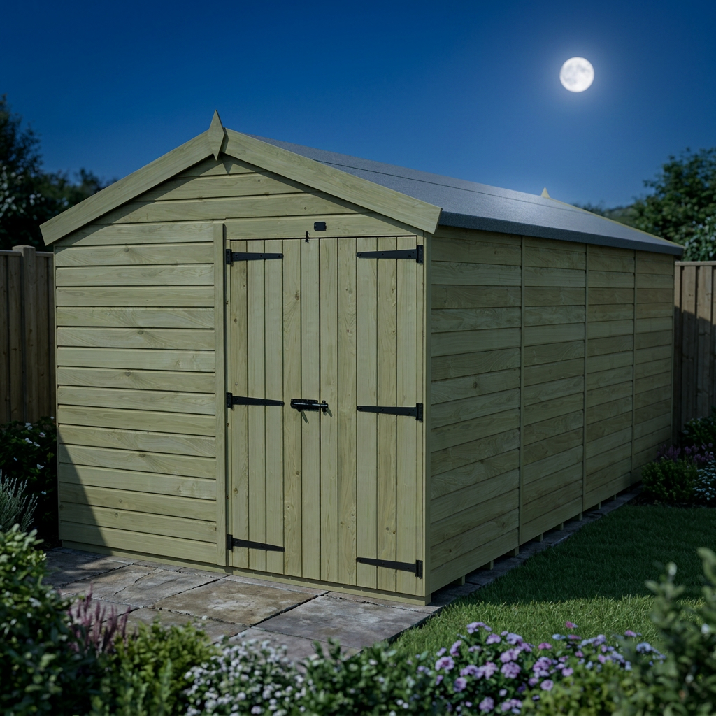8 x 16 Apex Shed (Double Door, No Windows) - view 5