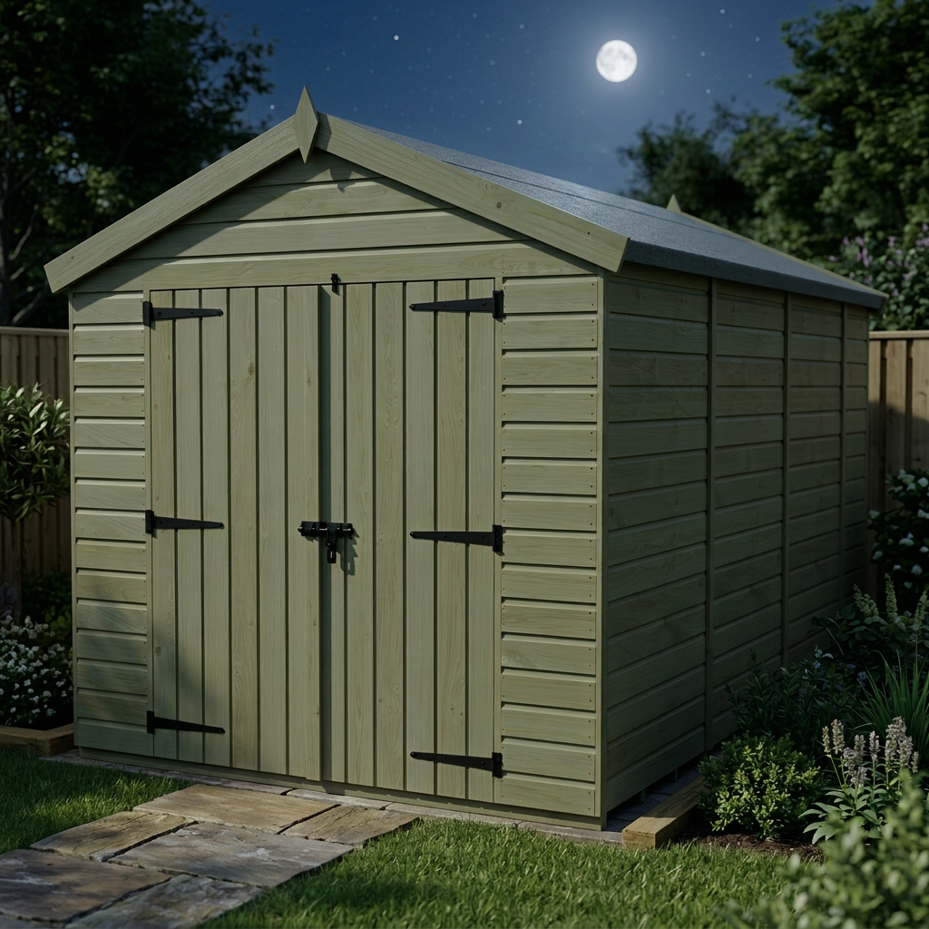 8 x 15 Apex Shed (Double Door, No Windows) - view 6
