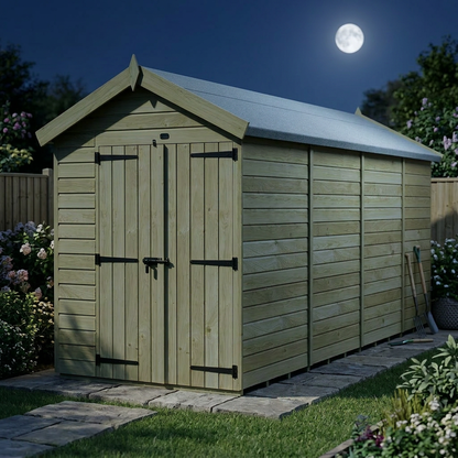 7 x 15 Apex Shed (Double Door, No Windows) - view 4
