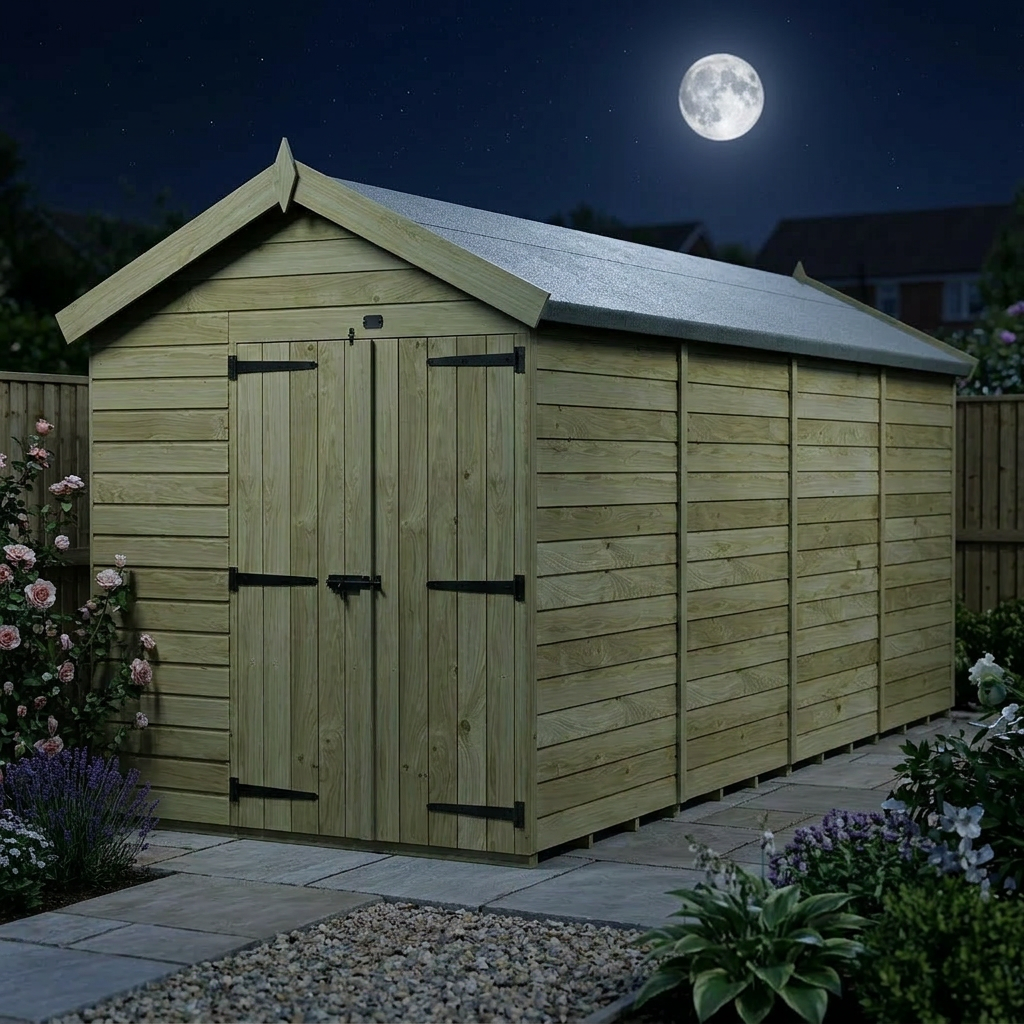 6 x 16 Apex Shed (Double Door, No Windows) - view 3