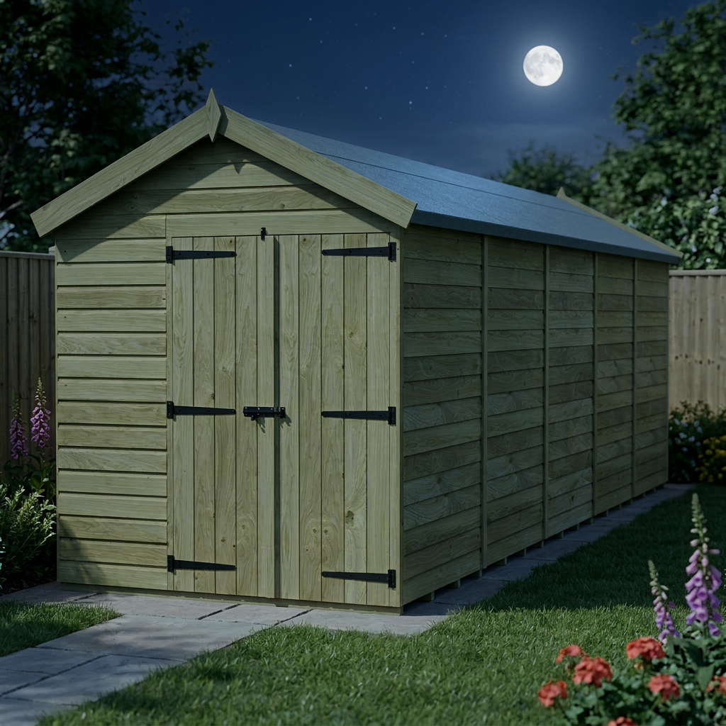 7 x 19 Apex Shed (Double Door, No Windows) - view 3