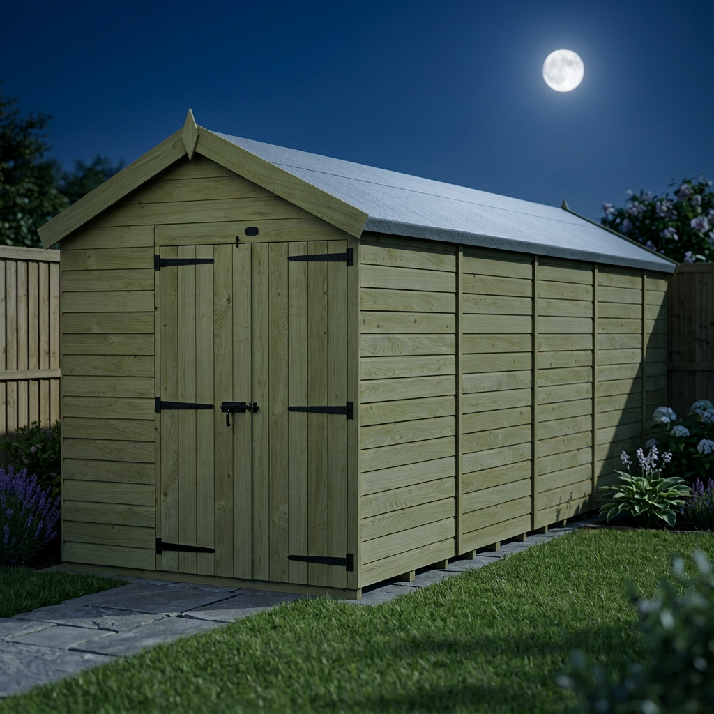 6 x 18 Apex Shed (Double Door, No Windows) - view 6