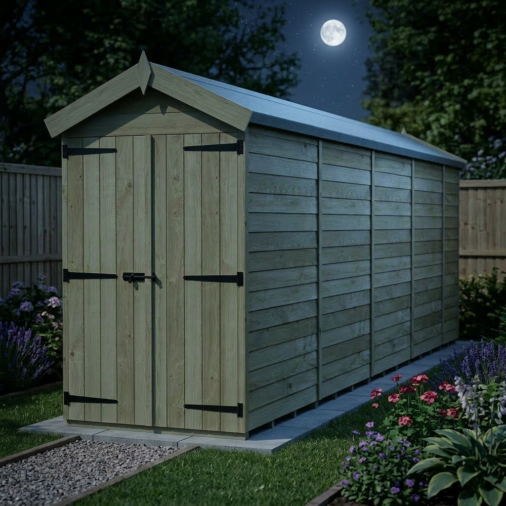 4 x 17 Apex Shed (Double Door, No Windows) - view 6
