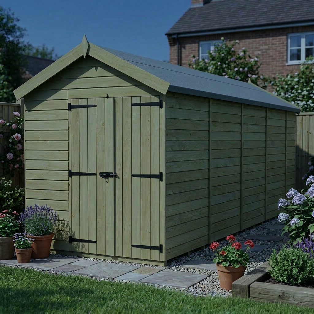 6 x 17 Apex Shed (Double Door, No Windows) - view 6