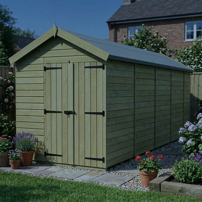 6 x 17 Apex Shed (Double Door, No Windows) - view 6