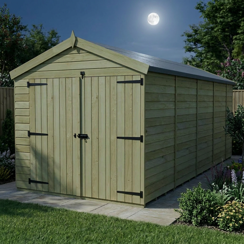 8 x 17 Apex Shed (Double Door, No Windows) - view 6