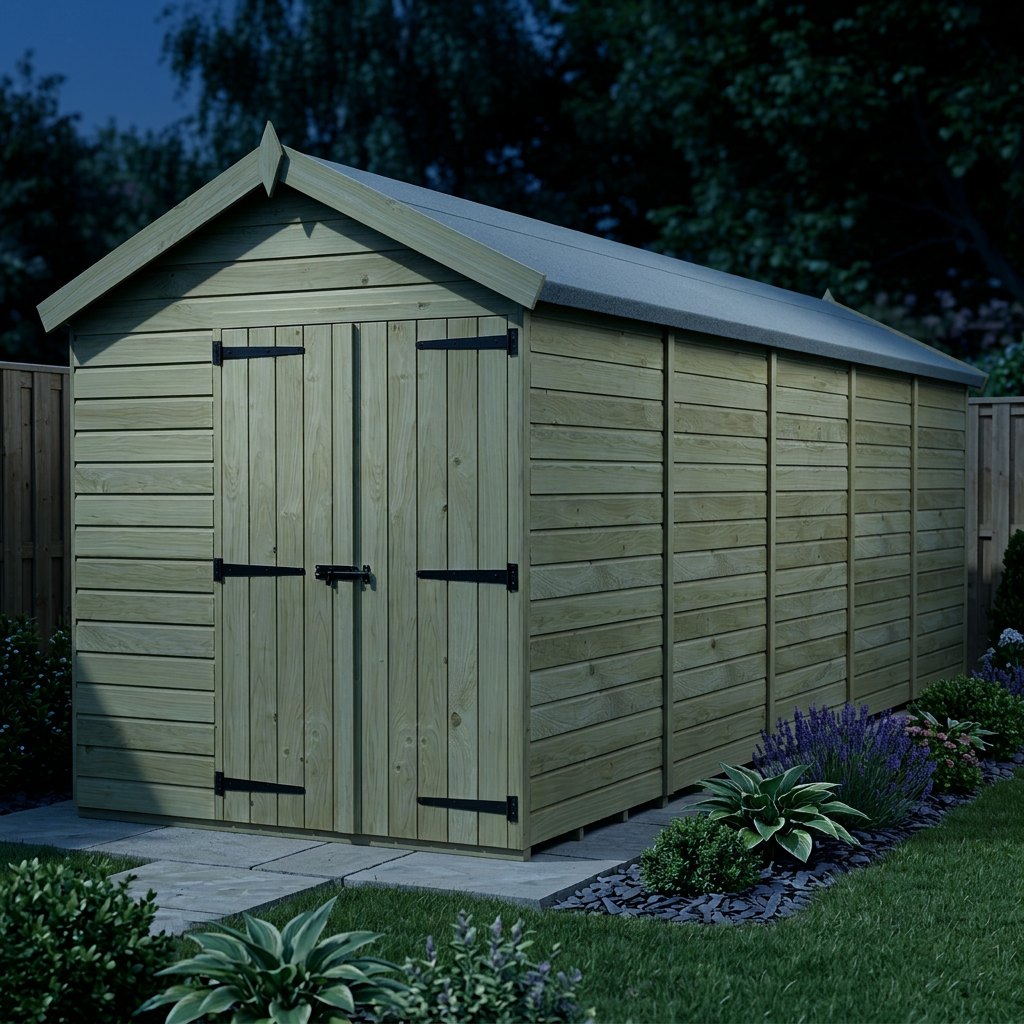 7 x 20 Apex Shed (Double Door, No Windows) - view 5