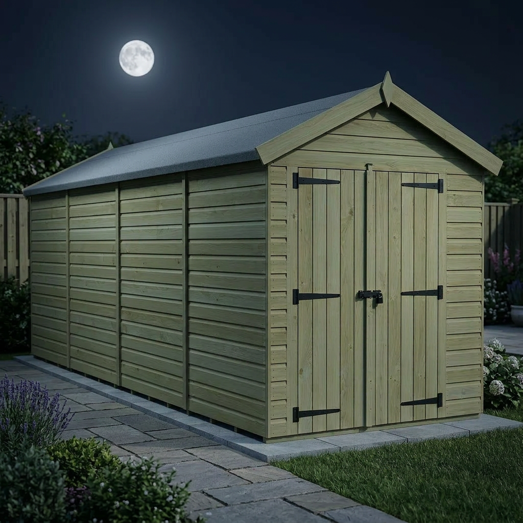 7 x 18 Apex Shed (Double Door, No Windows) - view 4