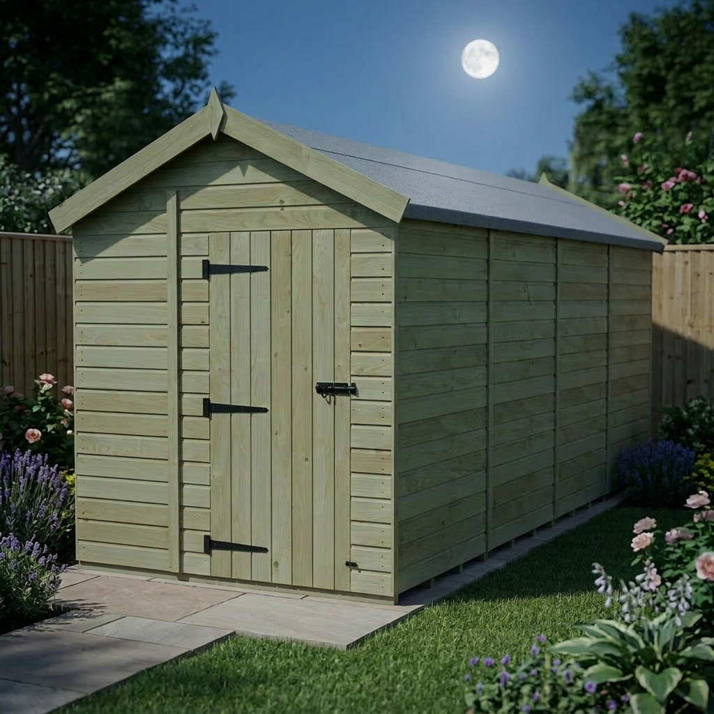 7 x 16 Apex Shed (Single Door, No Windows) - view 5