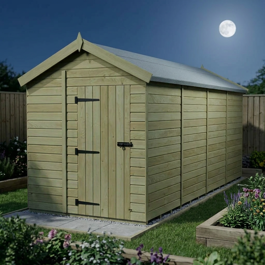 6 x 16 Apex Shed (Single Door, No Windows) - view 4