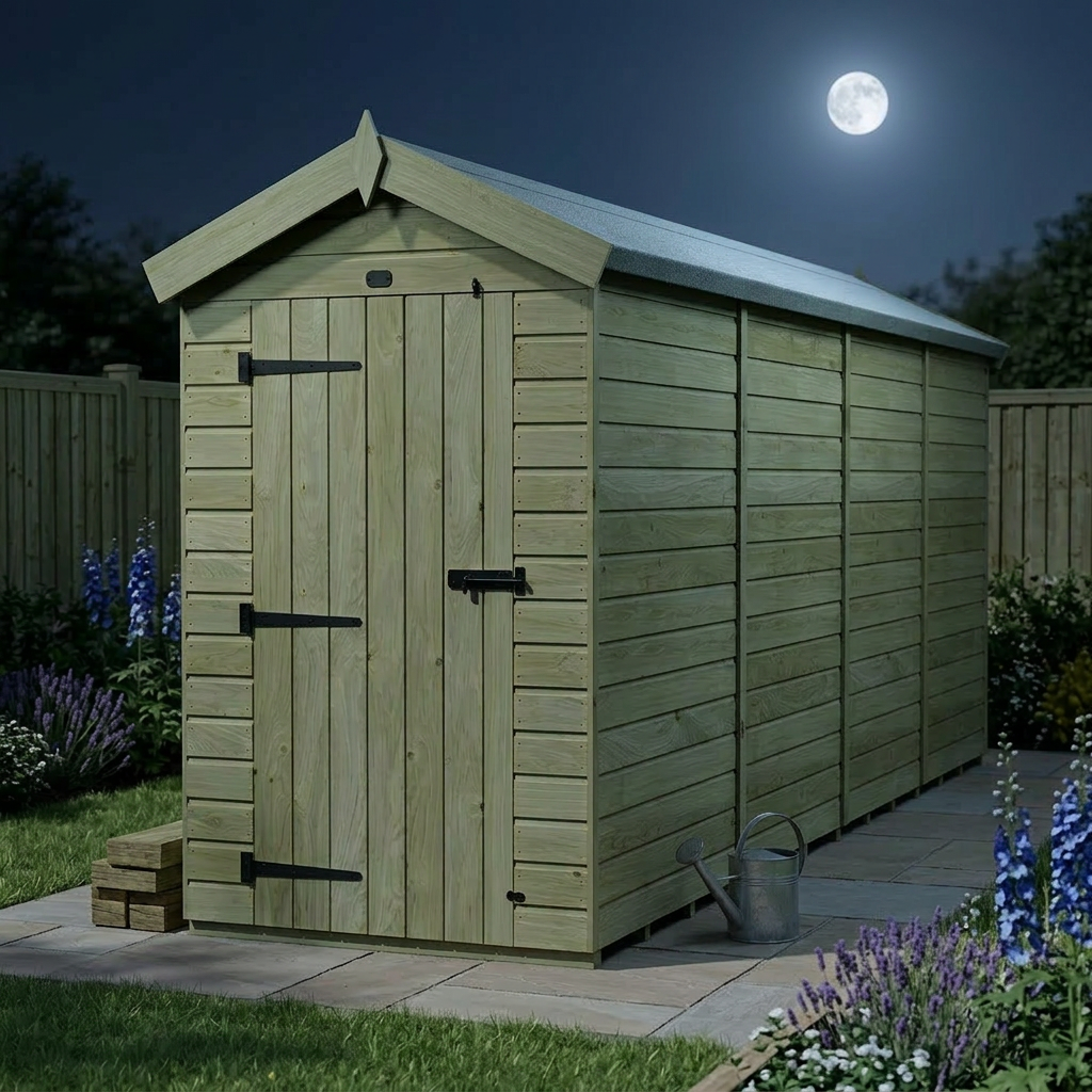 4 x 16 Apex Shed (Single Door, No Windows) - view 4