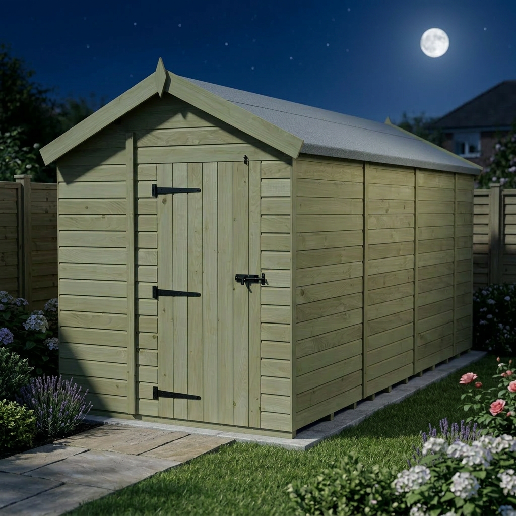 7 x 15 Apex Shed (Single Door, No Windows) - view 4