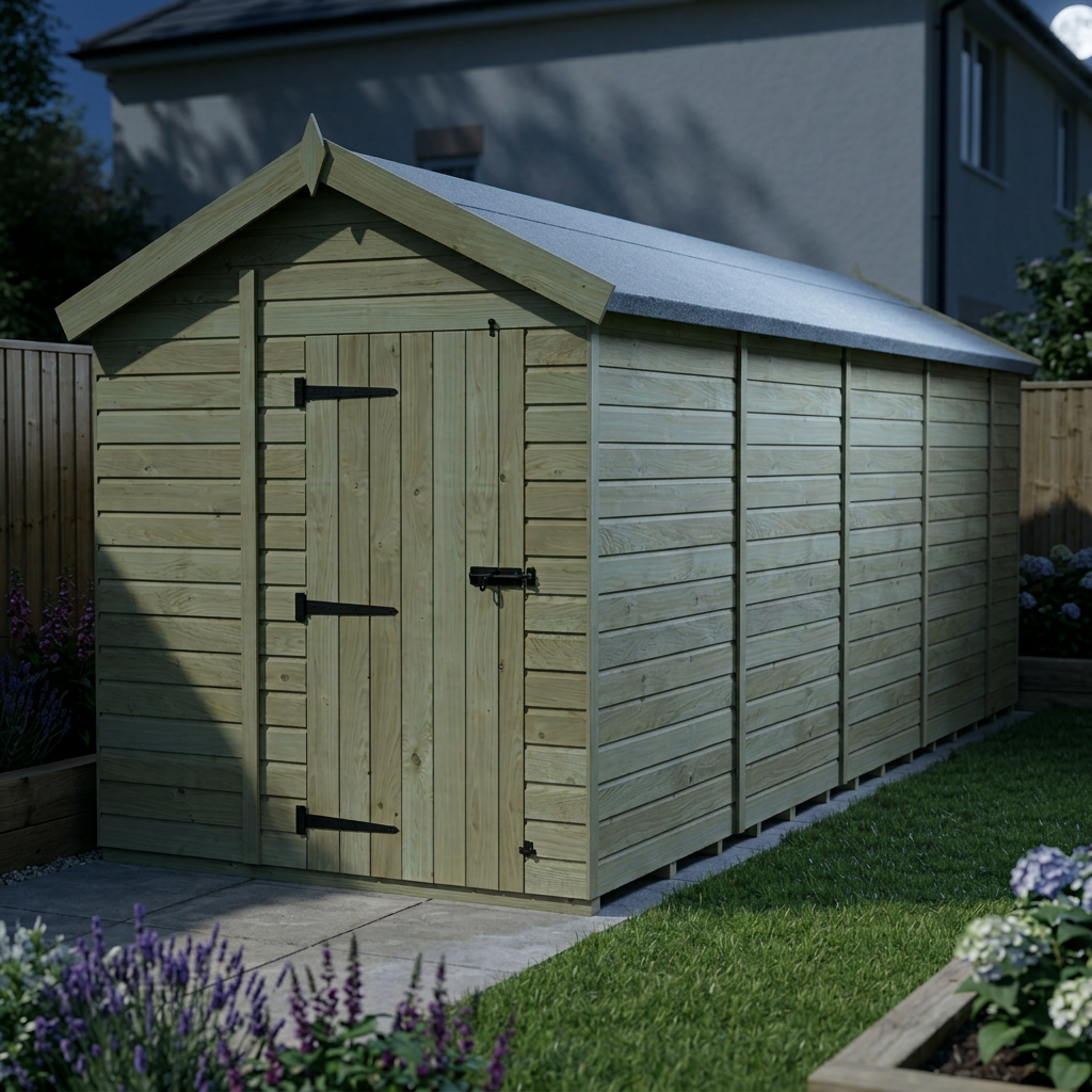 6 x 18 Apex Shed (Single Door, No Windows) - view 6